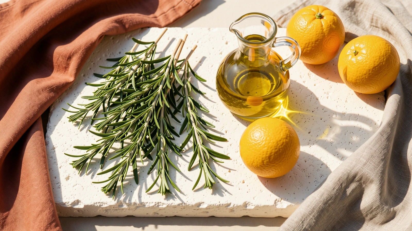 Zdrava mediteranska hrana na kamenoj površini